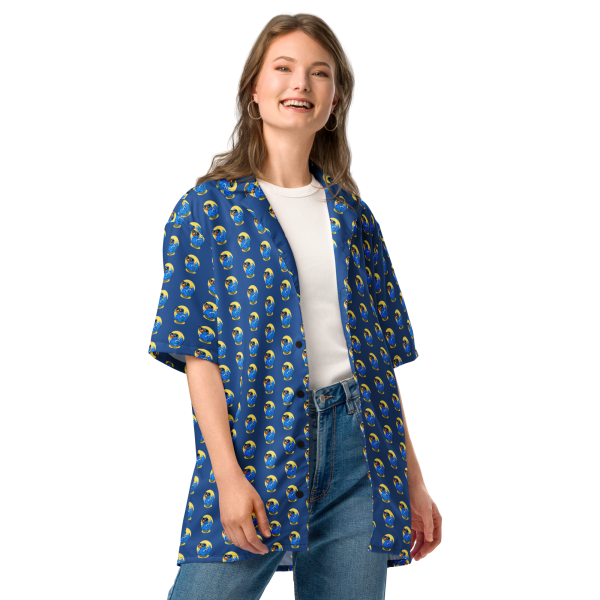 swimtime ducks dark cerulean hawaiian shirt