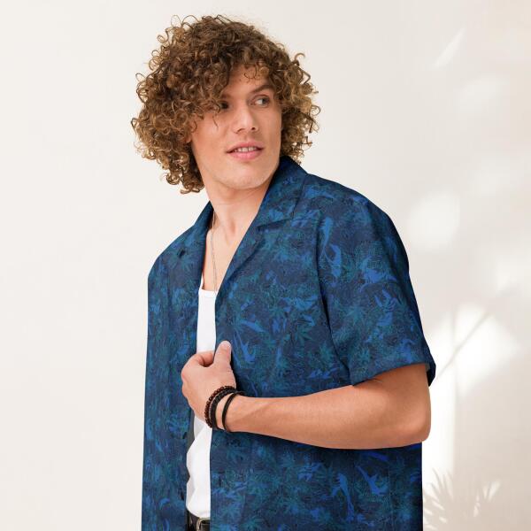 Indigo Oasis unisex hawaiian shirt