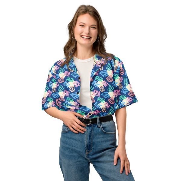 azure palm unisex hawaiian shirt
