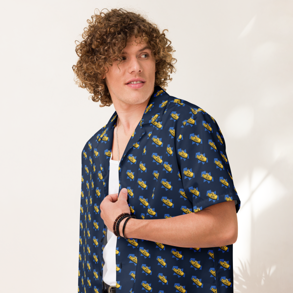 swimtime submarine navy hawaiian shirt