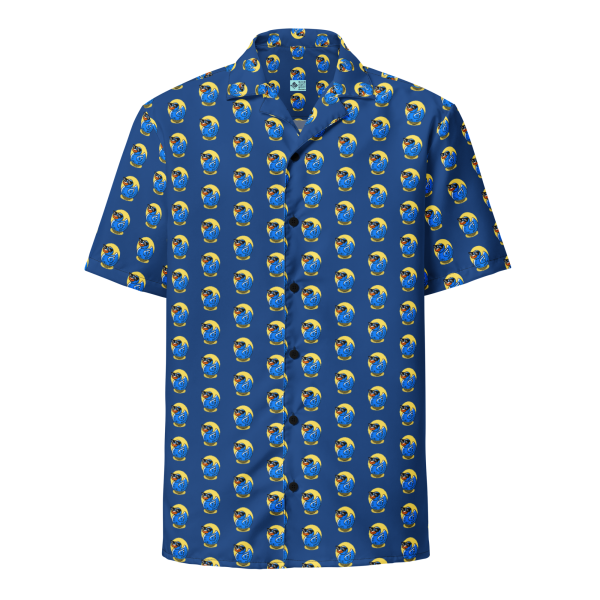 swimtime ducks dark cerulean hawaiian shirt