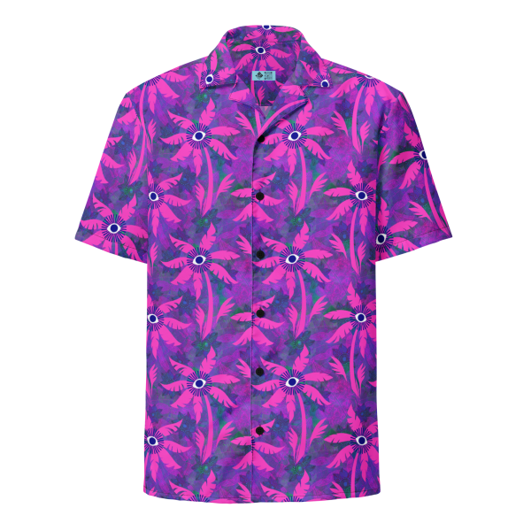 purple palm grove unisex hawaiian shirt