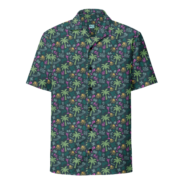 coral reefer green unisex button shirt