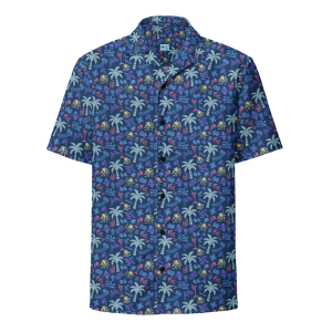 coral reefer blue button shirt