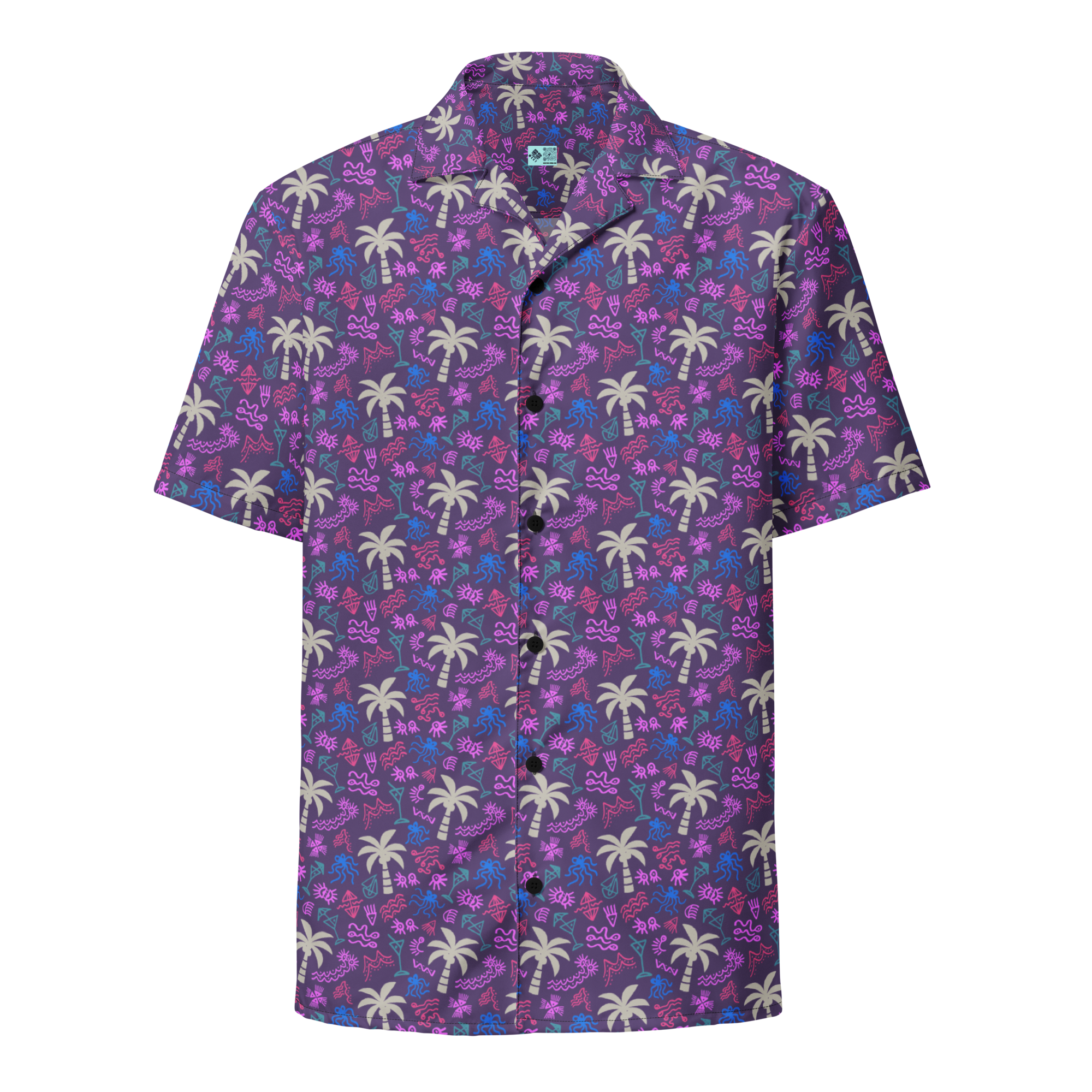 coral reefer purple unisex button shirt