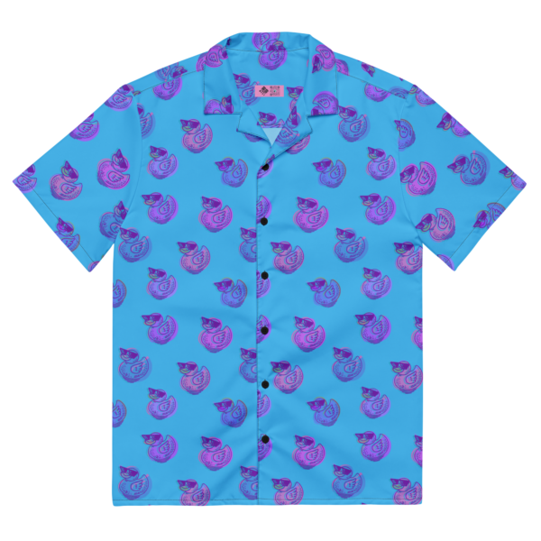 ducks in sky blue unisex button shirt