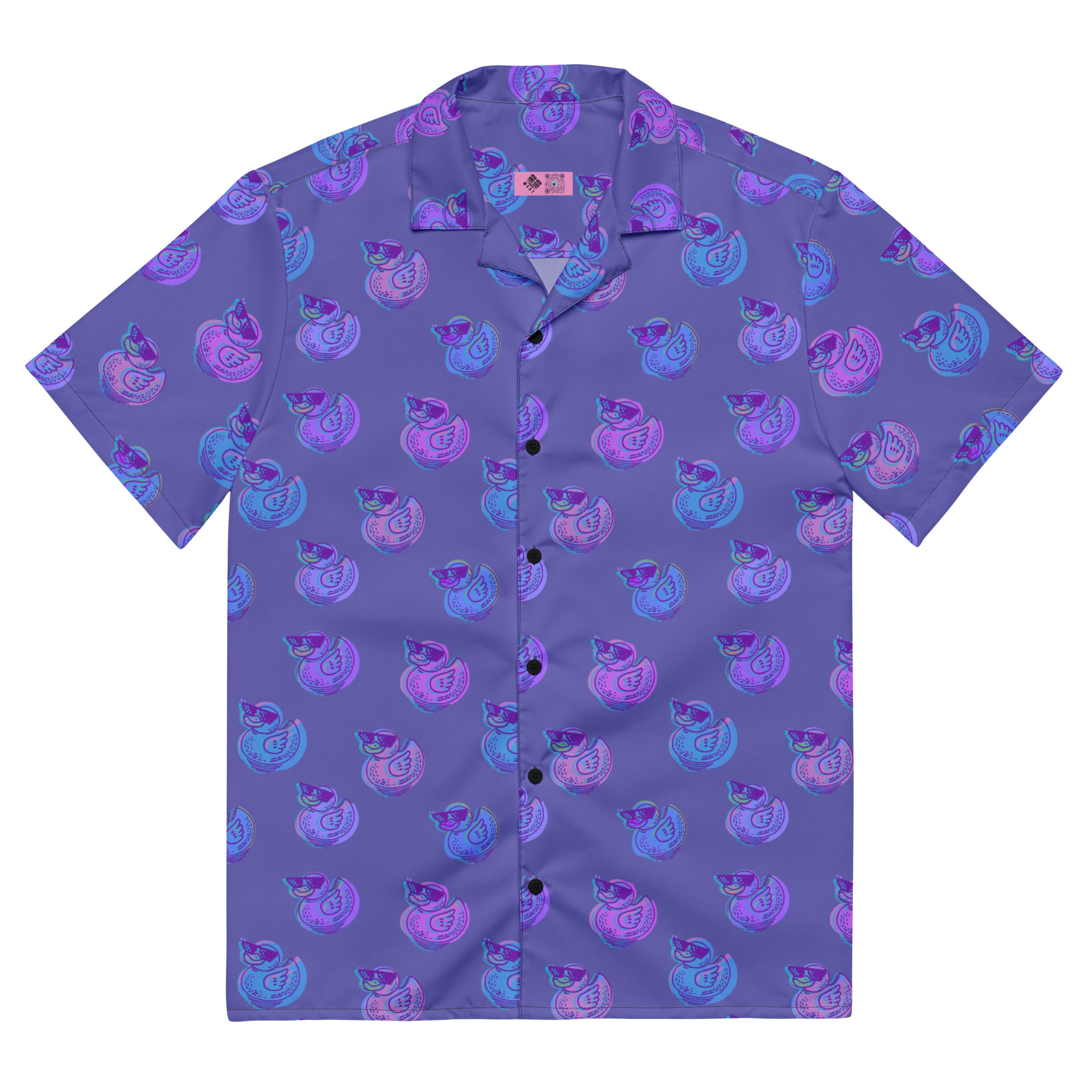 ducks in slate blue unisex button shirt