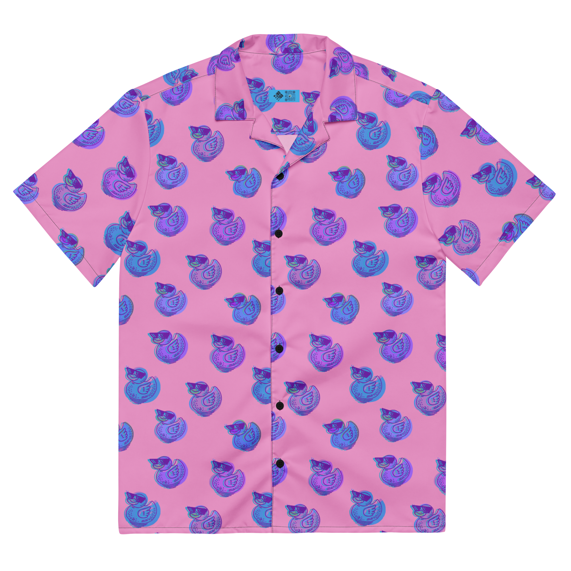 ducks in rose unisex button shirt