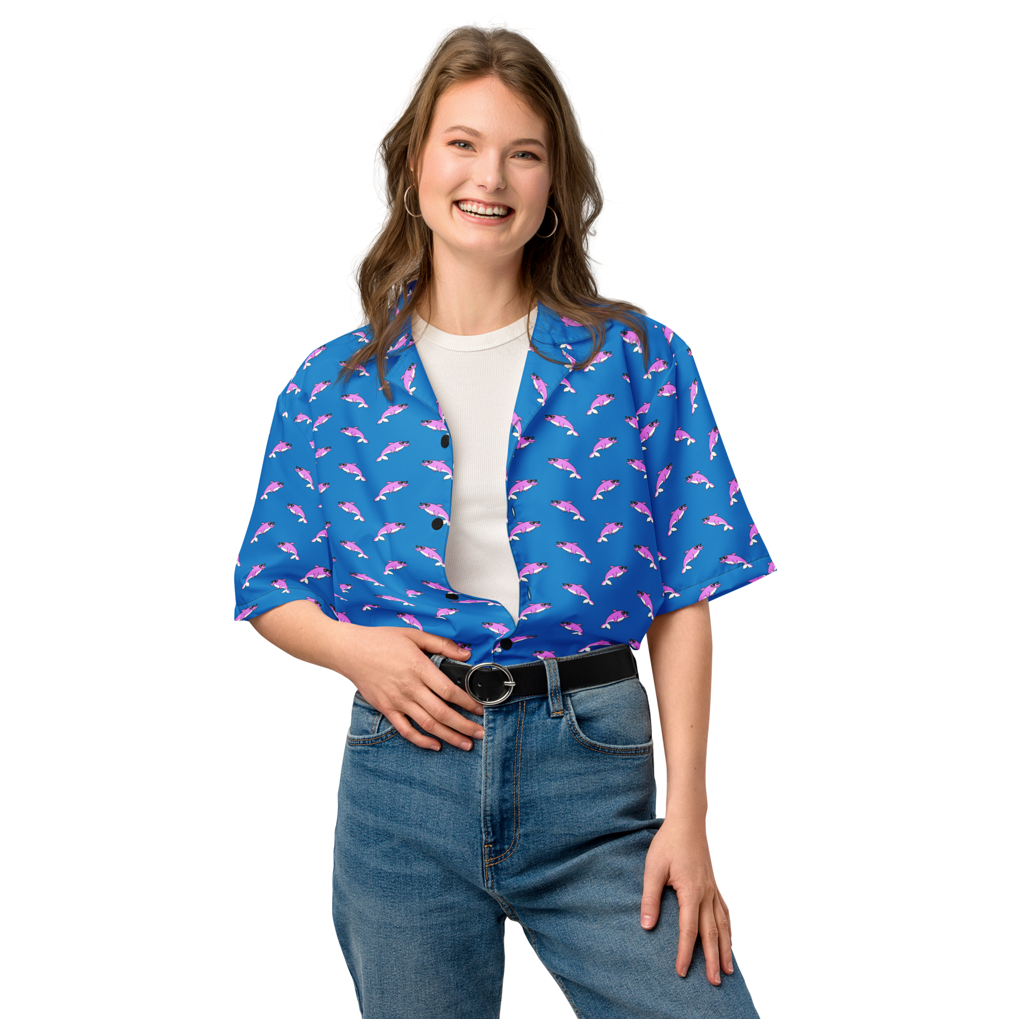 swimtime dolphin mariner hawaiian shirt