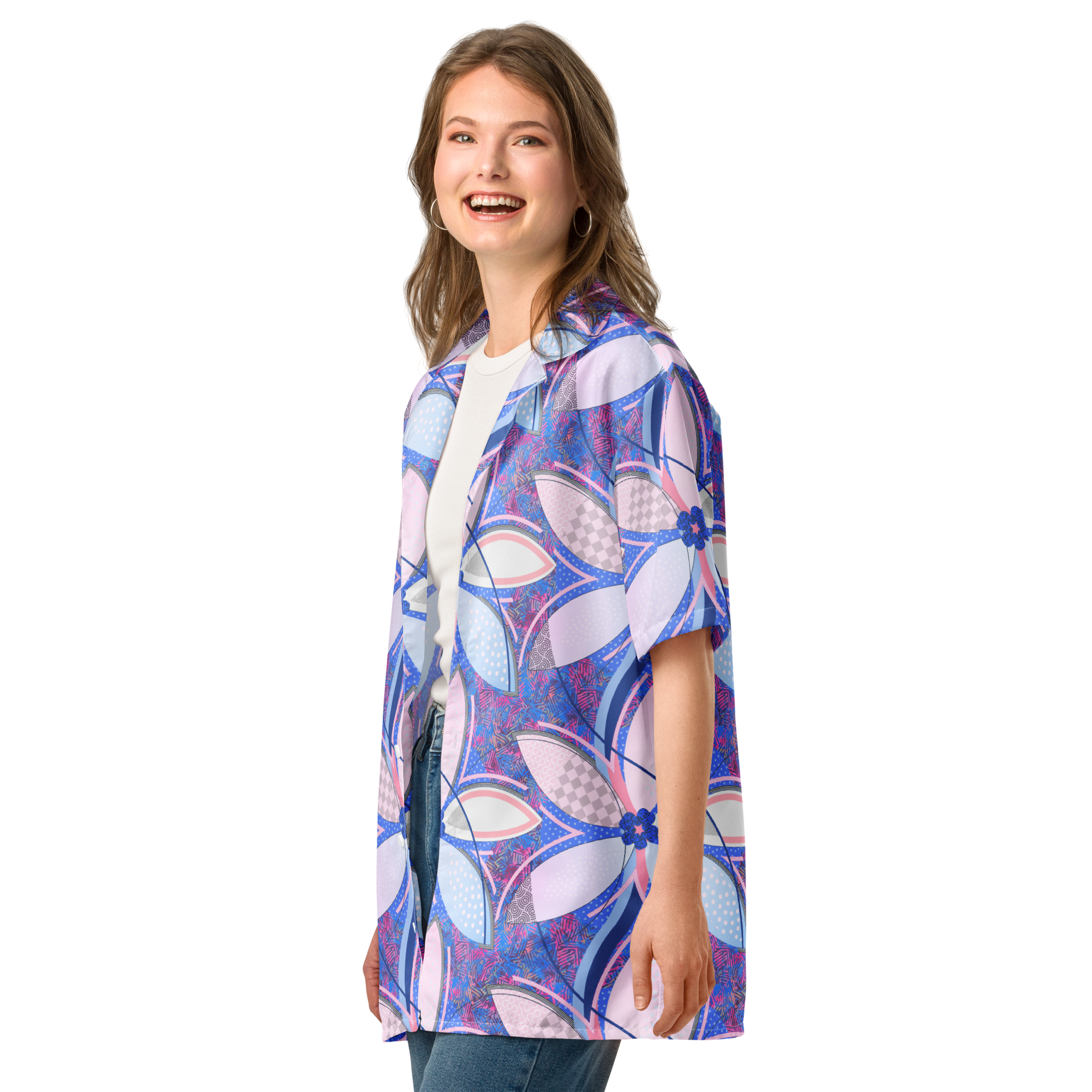 palm circle unisex button shirt