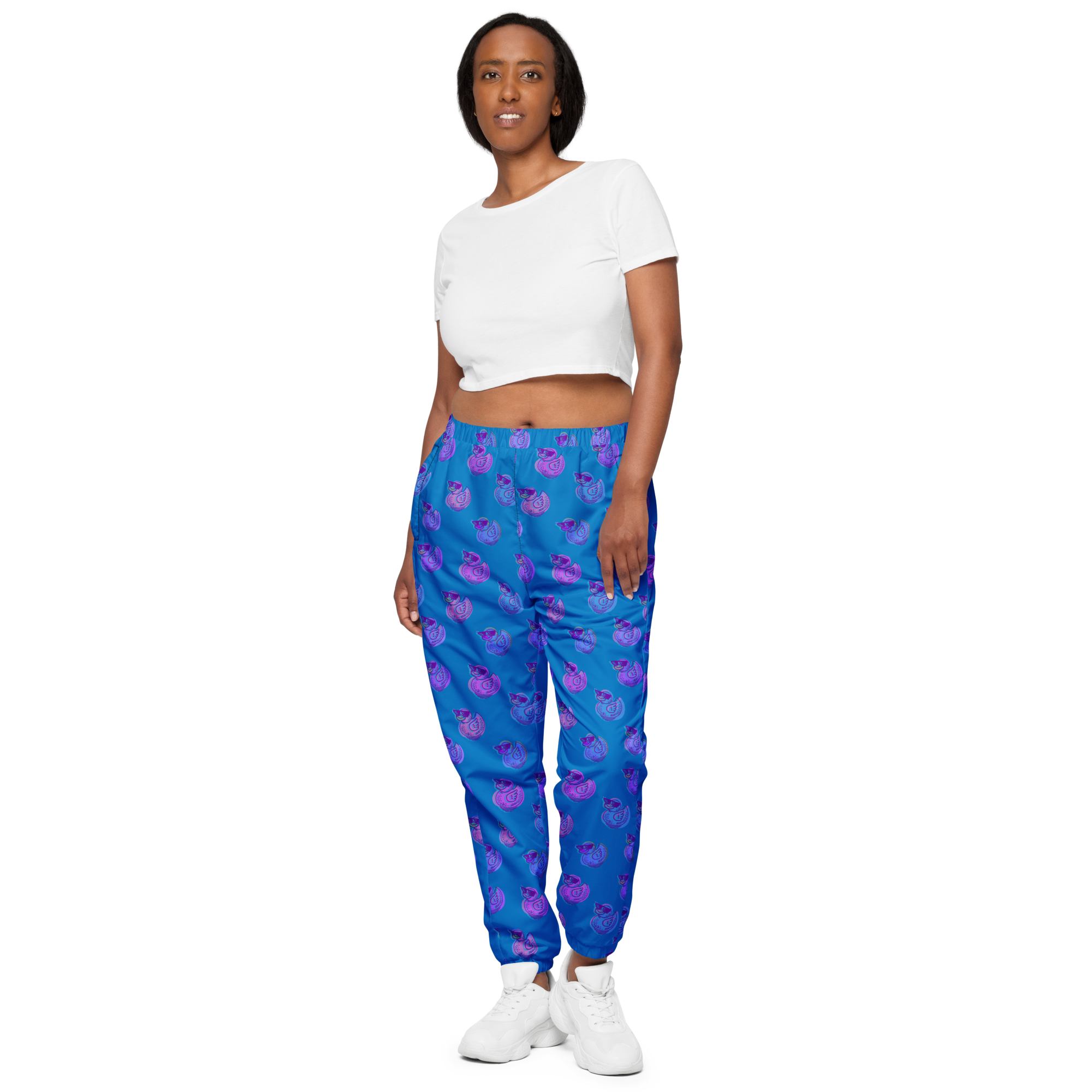 ducks in navy unisex track pants