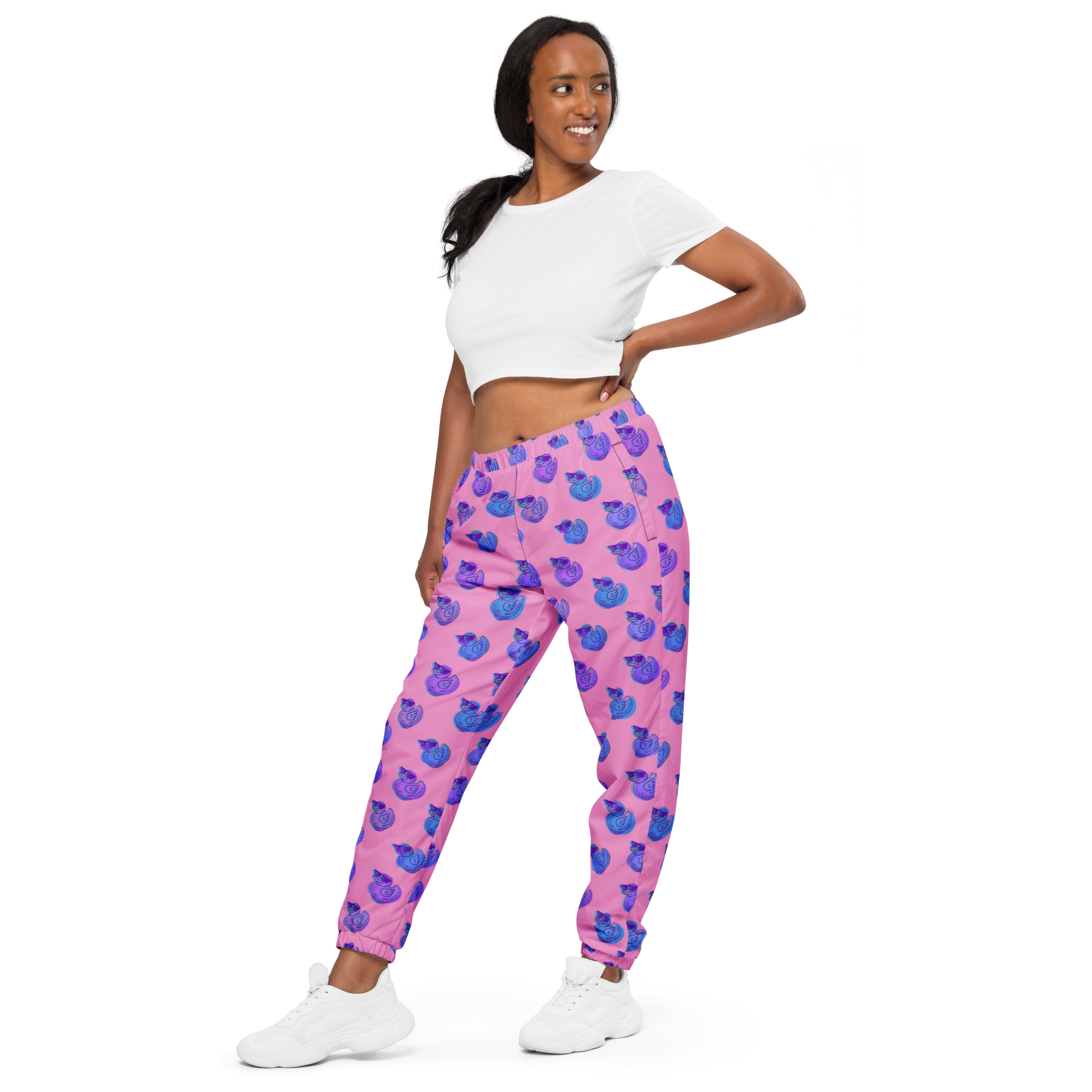 ducks in rose unisex track pants