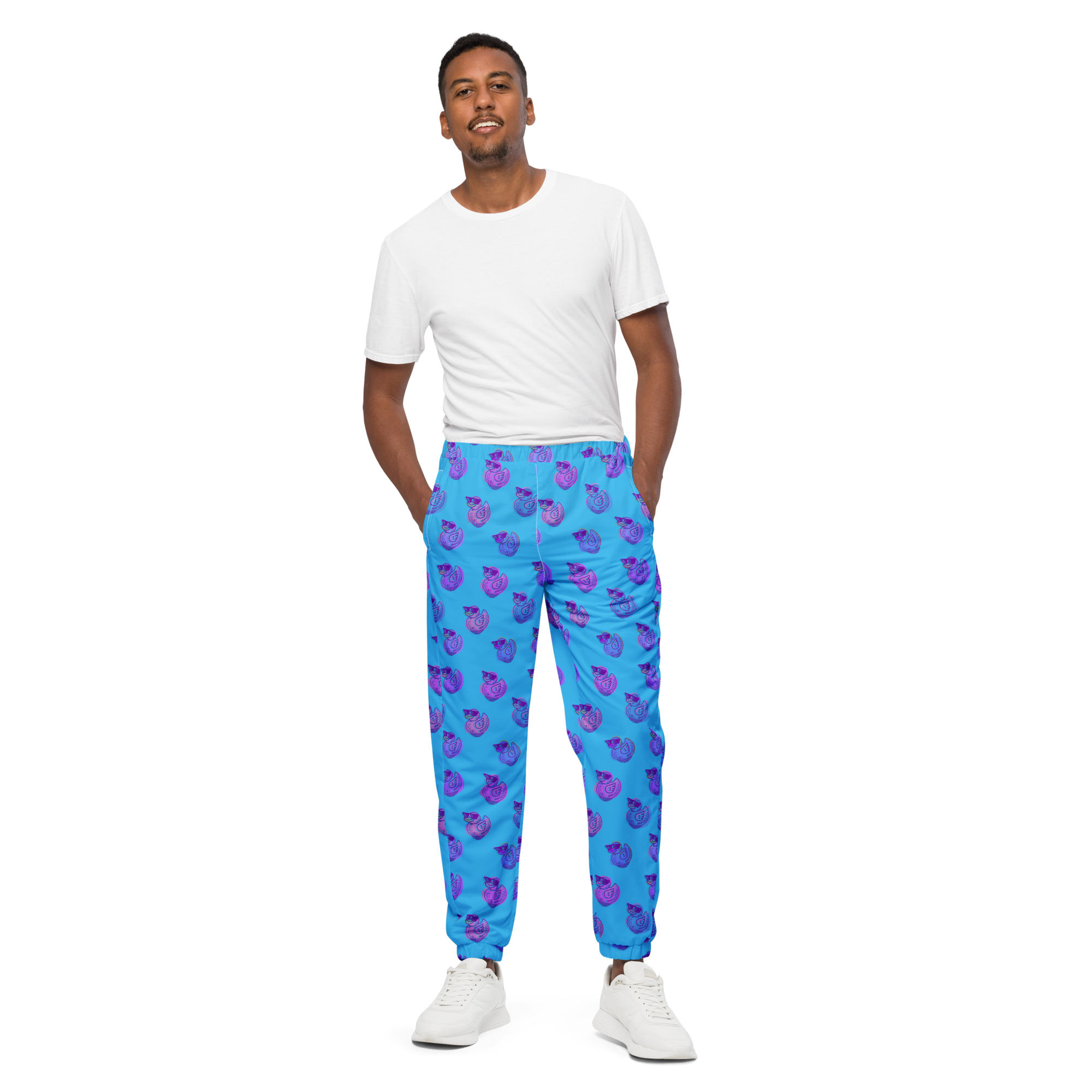 ducks in sky blue unisex track pants