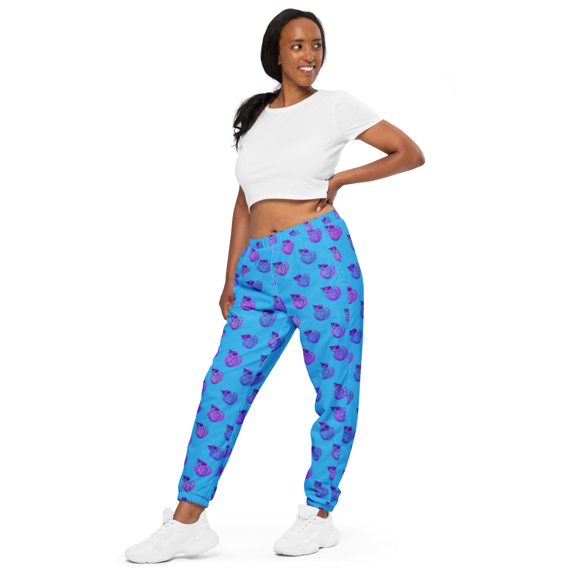 ducks in sky blue unisex track pants