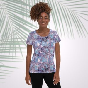 bequia palm women's athletic t shirt