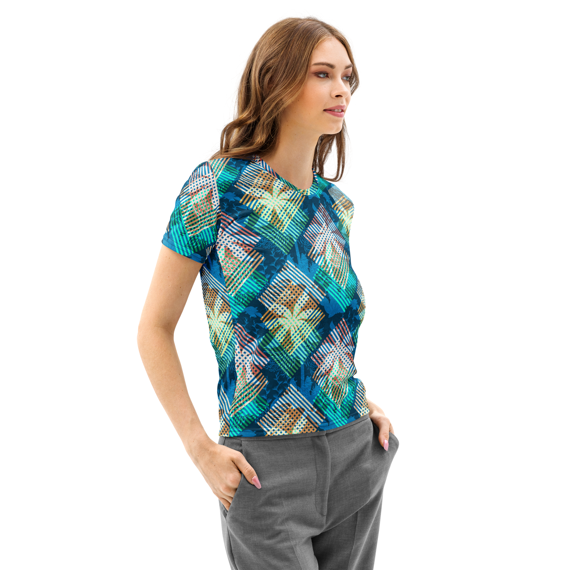 tropic elation haze women’s cotton t shirt