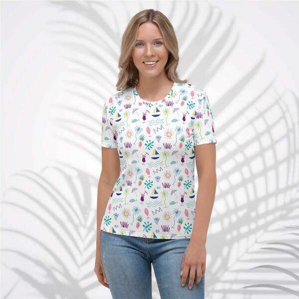 beach graffiti women's t shirt