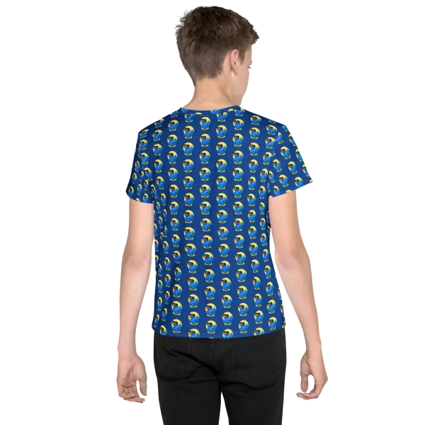 swimtime ducks cerulean youth t shirt