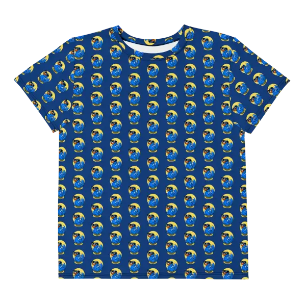 swimtime ducks cerulean youth t shirt