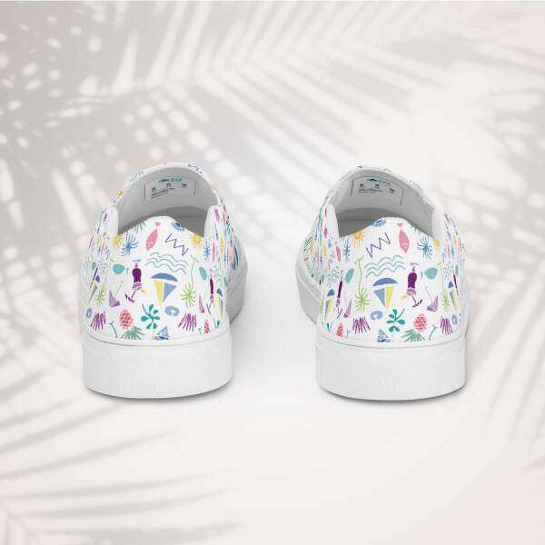 beach graffiti men’s canvas shoes