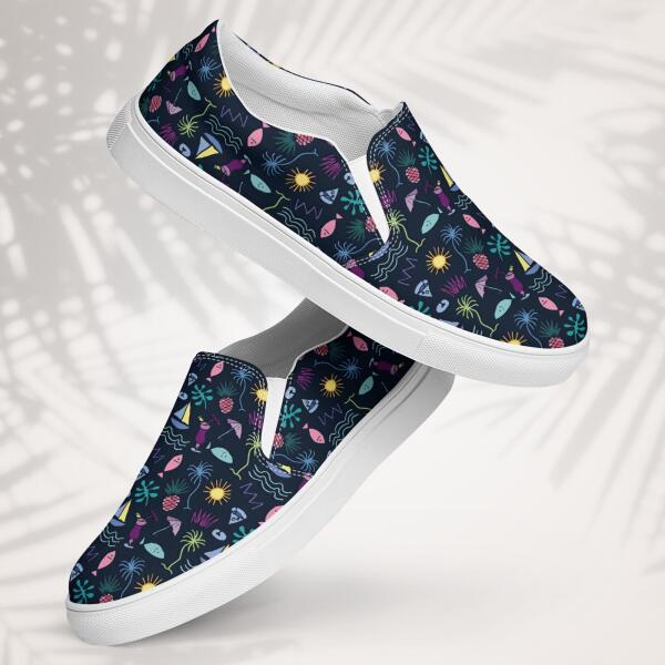 sunset graffiti men’s canvas shoes