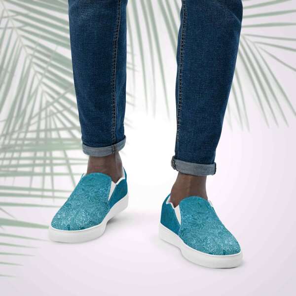 tropical shore men’s canvas shoes