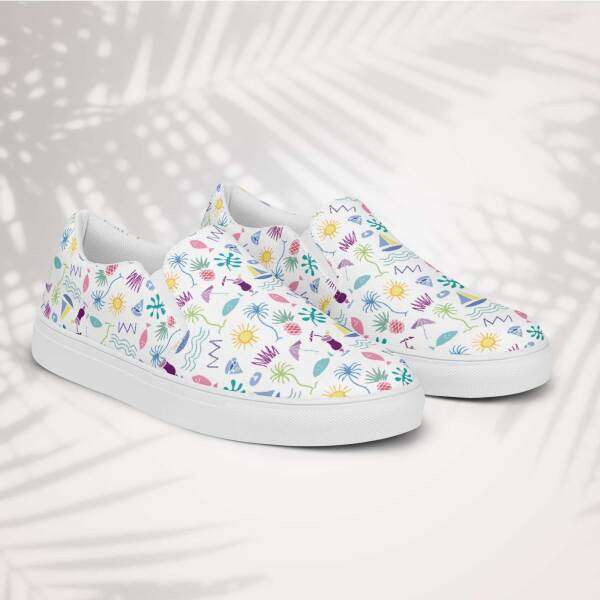 beach graffiti men’s canvas shoes