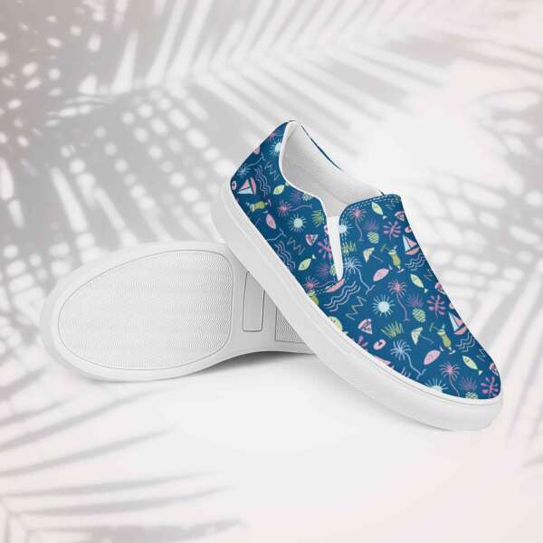 shoreline graffiti men’s canvas shoes