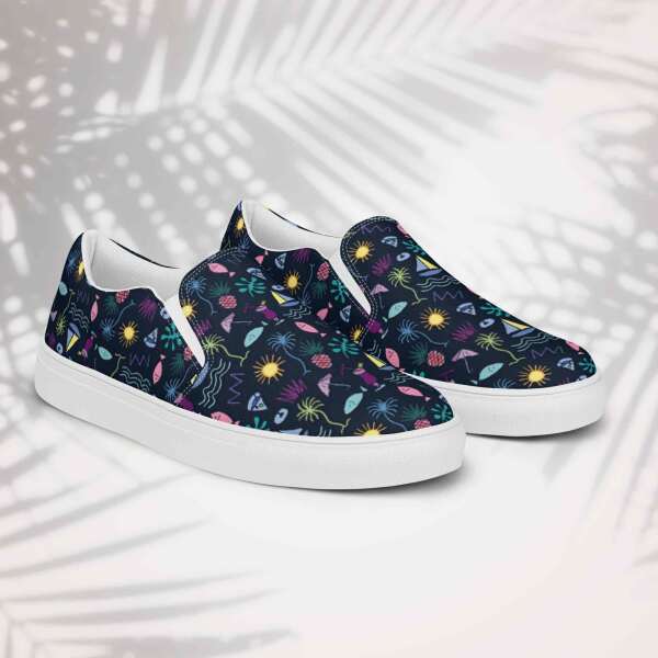 sunset graffiti men’s canvas shoes