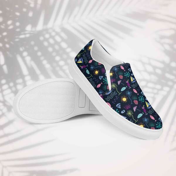 sunset graffiti men’s canvas shoes