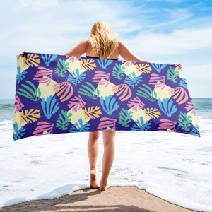 azure palm towel
