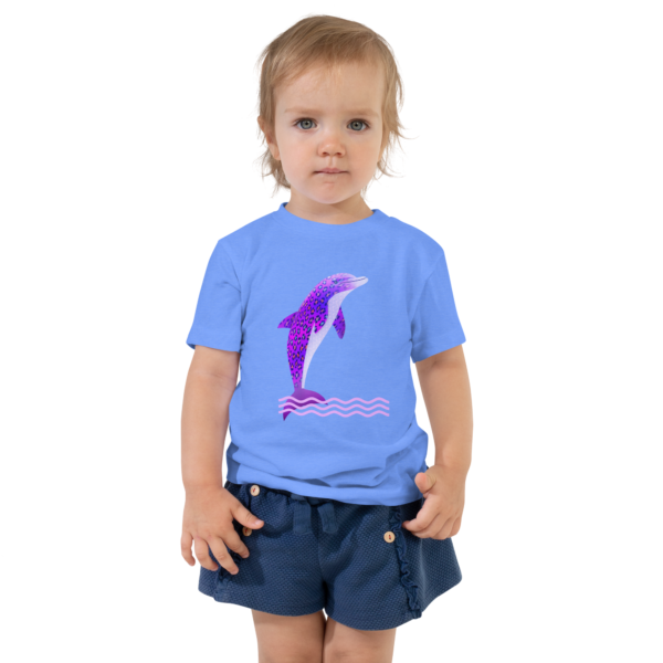 swimtime leopard dolphin toddler tee