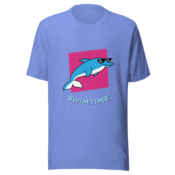 swimtime blue dolphin unisex t shirt
