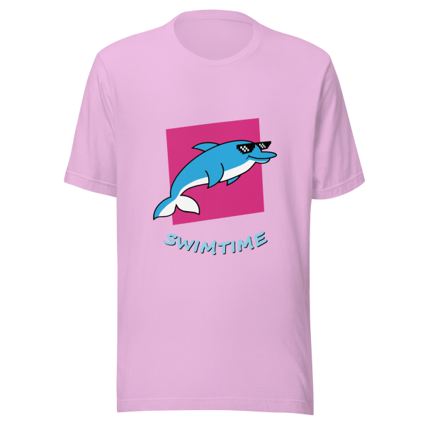 swimtime blue dolphin unisex t shirt