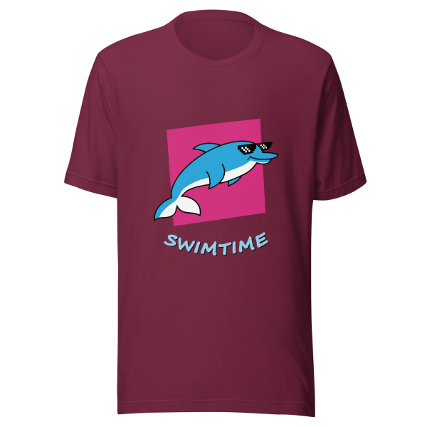 swimtime blue dolphin unisex t shirt