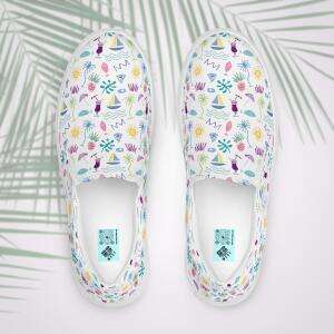 beach graffiti women’s canvas shoes