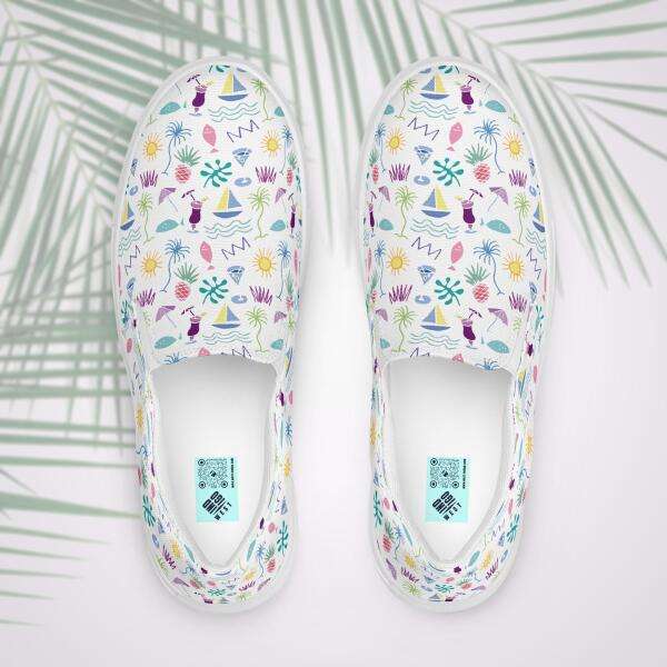 beach graffiti women’s canvas shoes