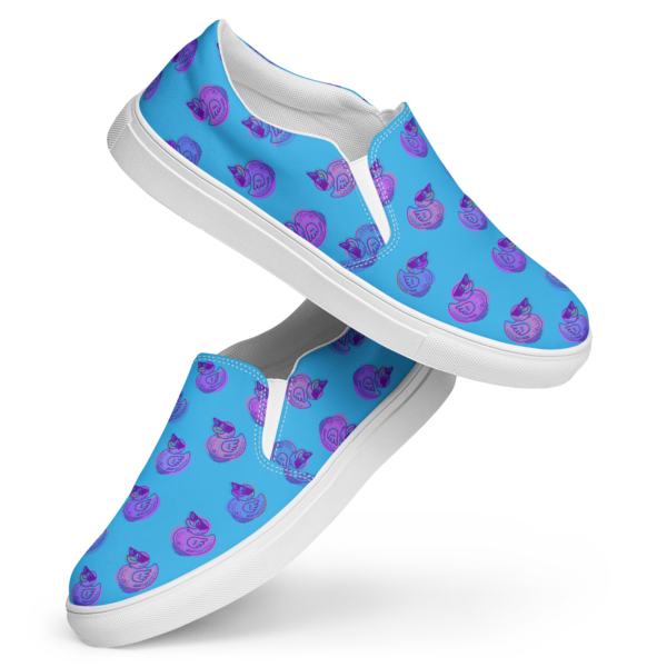 ducks in sky blue women’s canvas shoes