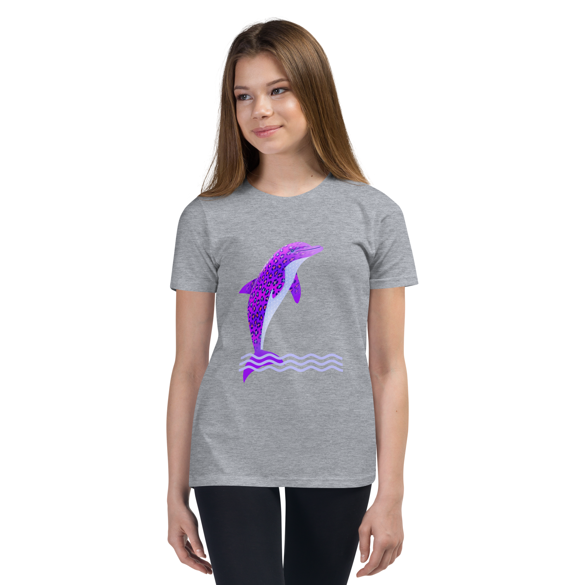 leopard dolphin youth t shirt